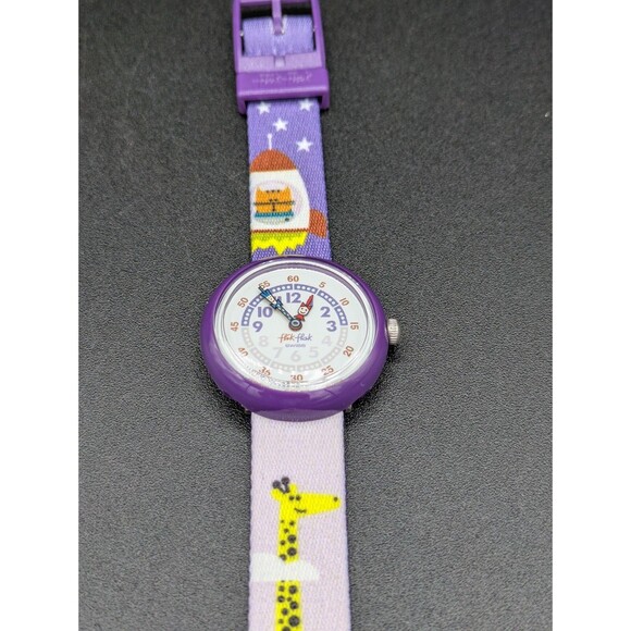 Flik-Flak Swatch Kids Flik & Flyer FBNP107 Purple Watch Giraffe Flying Rocket - Picture 1 of 6